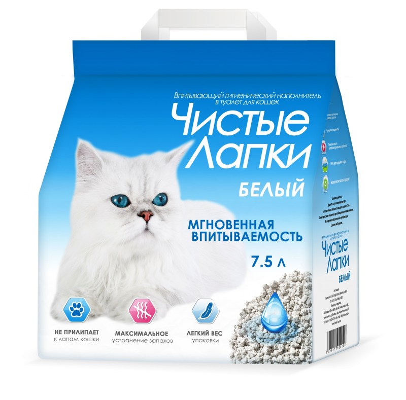 Комкующийся наполнитель чистые лапки 10 кг