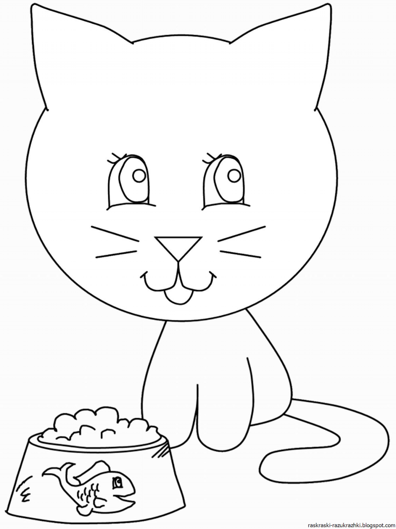 Рисунок кошки для срисовки