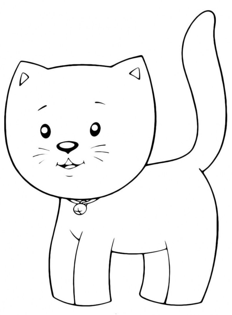 Раскраска кошка с котятами