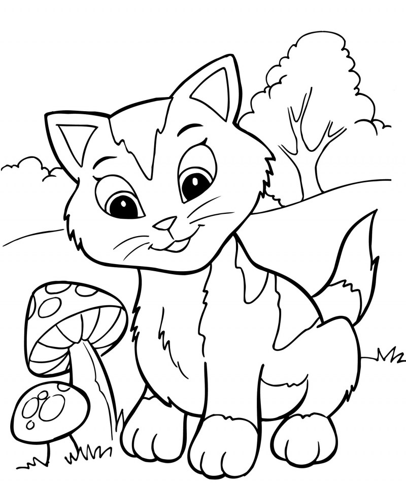 Кошки. Раскраска