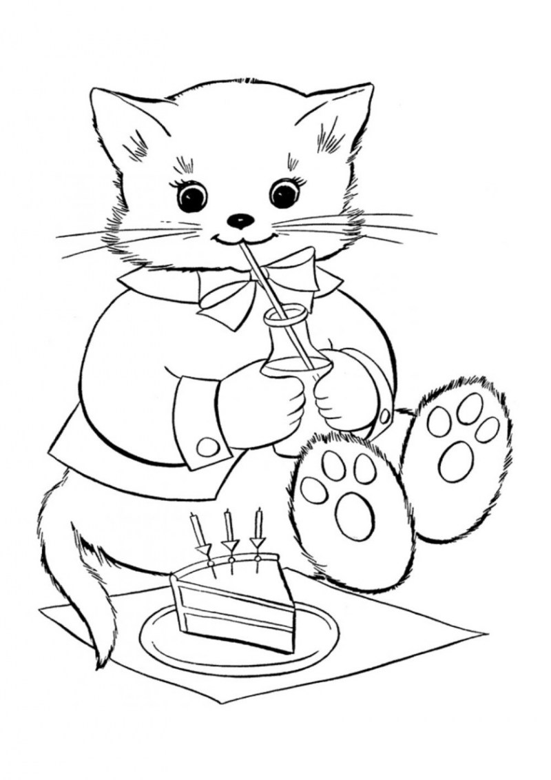Рисунок кота для срисовки
