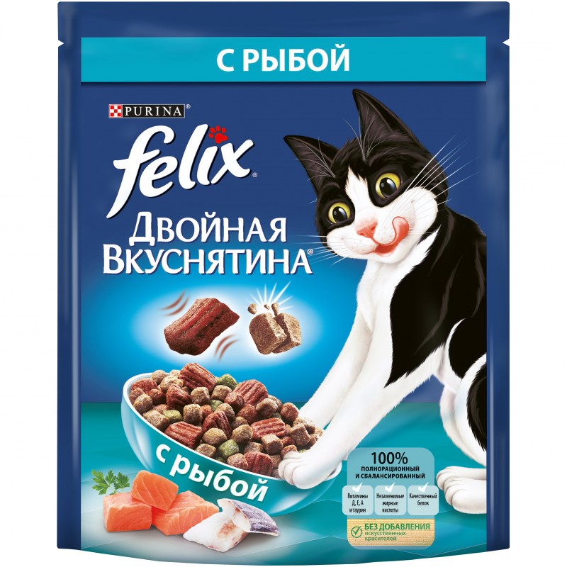 Корм для кошек Felix двойная вкуснятина с птицей 1.5 кг