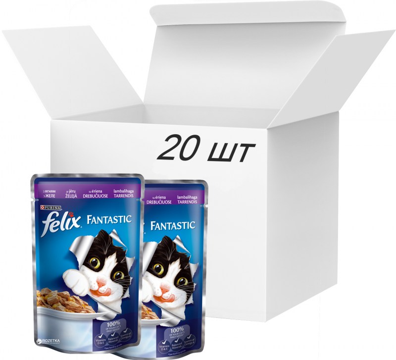 Кошачий Felix корм упаковках