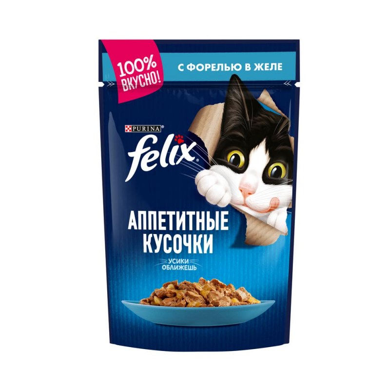 Корм для кошек Felix аппетитные кусочки с ягненком 85 г