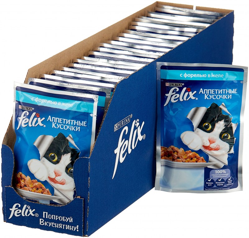 Корм для кошек Felix Sensations с треской 24шт. Х 85 Г