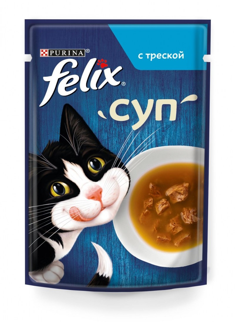 Феликс суп для взрослых кошек с курицей 48 гр