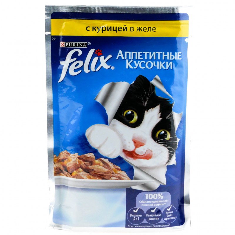 Корм Феликс кусочки в желе курица 85г