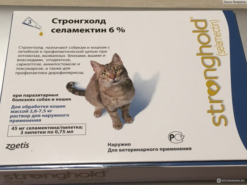 Стронгхолд для кошек 6 кг пипетка