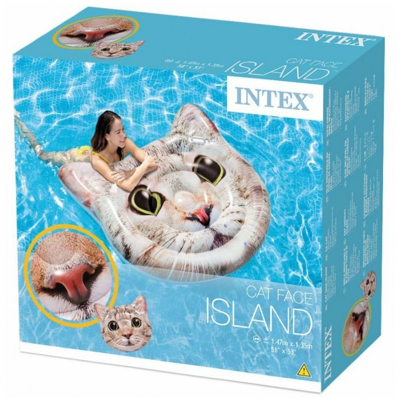 Intex надувной плотик матрас котик