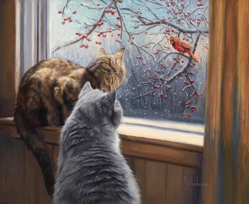 Коты художник Люси Билодо