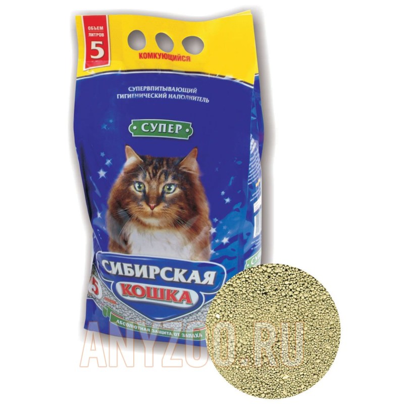 Наполнитель Сибирская кошка супер комкующийся