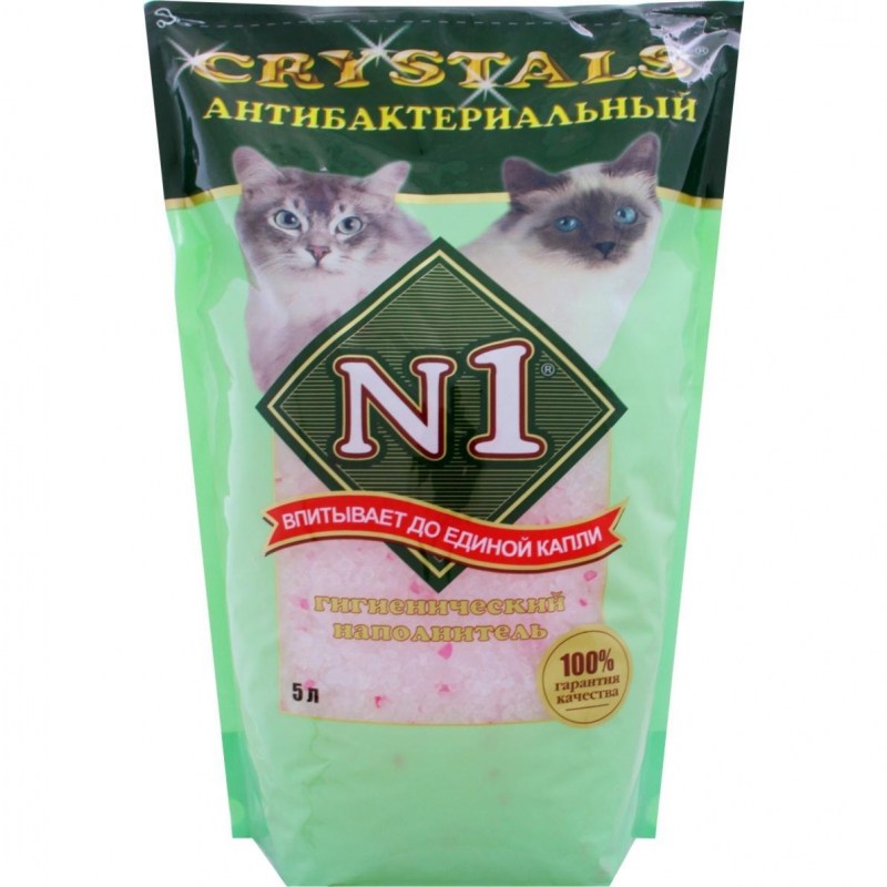 Наполнитель n1 силикагелевый Crystals антибактериальный 5л