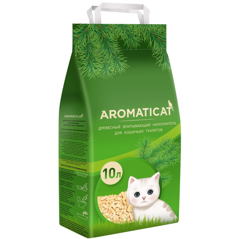 Впитывающий наполнитель AROMATICAT древесный 10 л