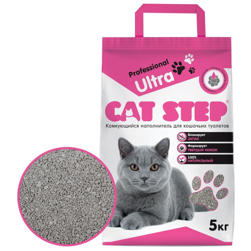 Наполнитель комкующийся минеральный Cat Step professional Ultra