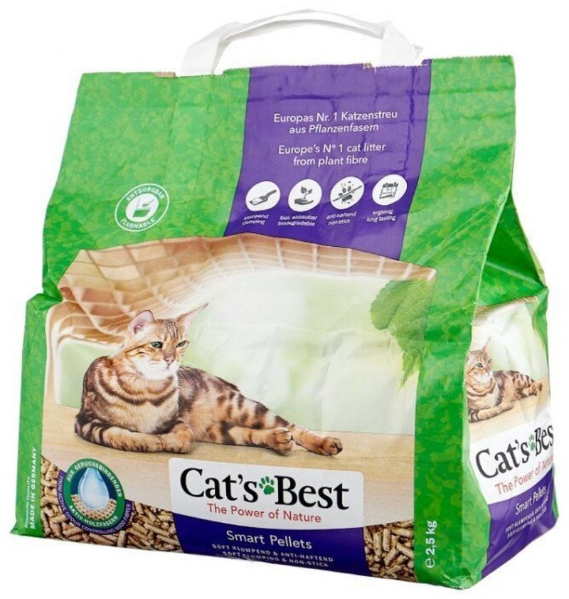 Наполнитель Cat's best Smart Pellets 5л*2,5кг древесный комкующийся*6