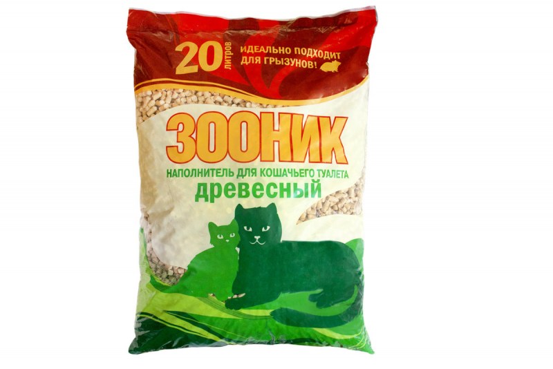 Кошачий наполнитель Зооник древесный