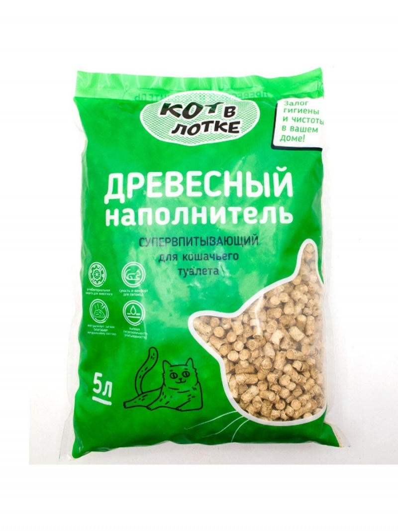 Наполнитель для кошачьего туалета древесный 15л