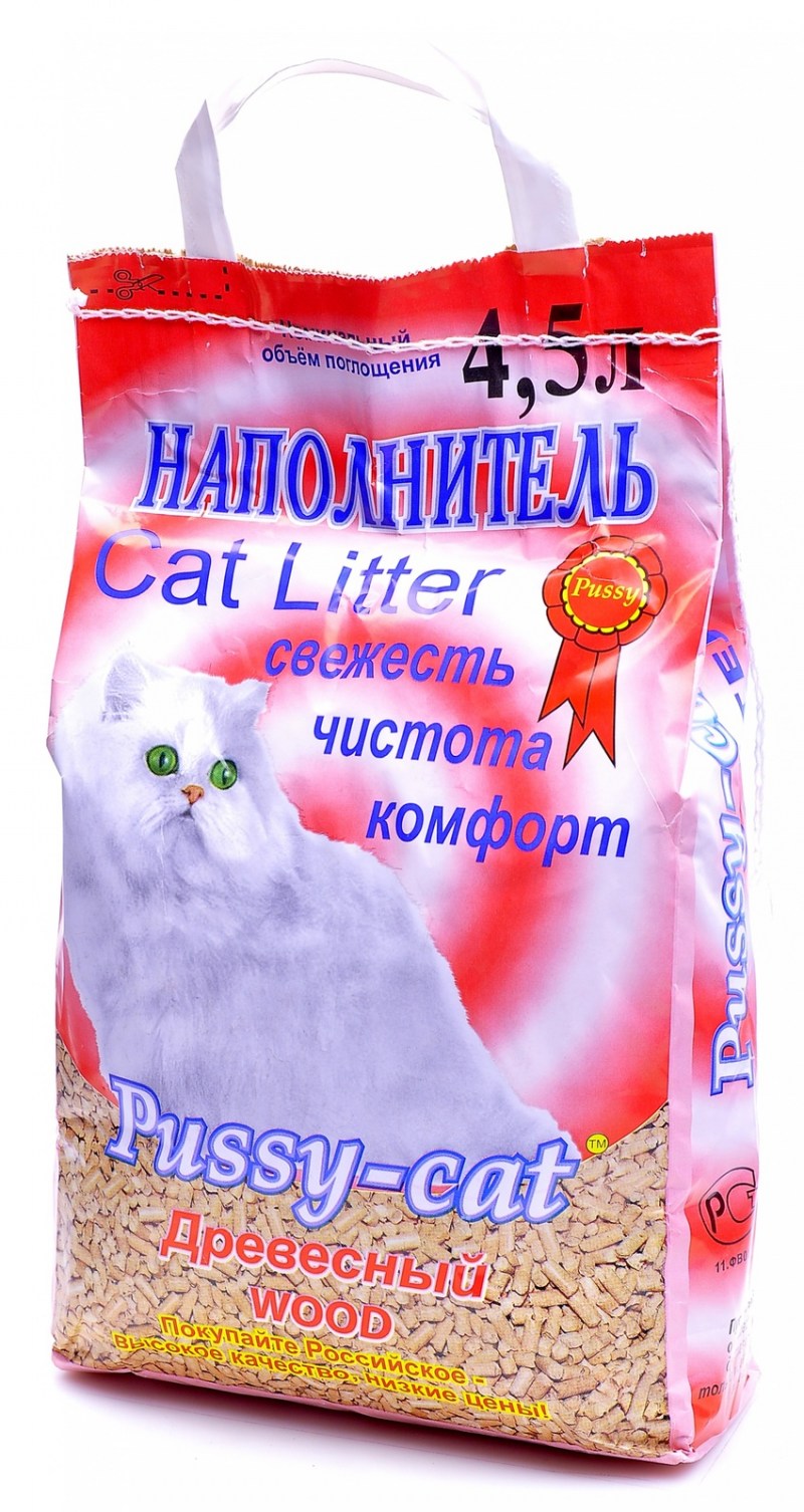 Pussy-Cat наполнитель древесный 10 л, 5 кг