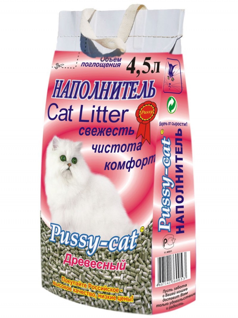 Pussy-Cat древесный наполнитель 4,5л