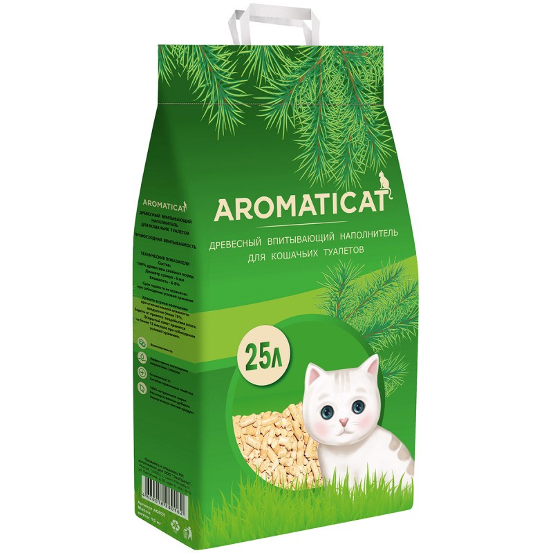 Впитывающий наполнитель AROMATICAT древесный 10 л