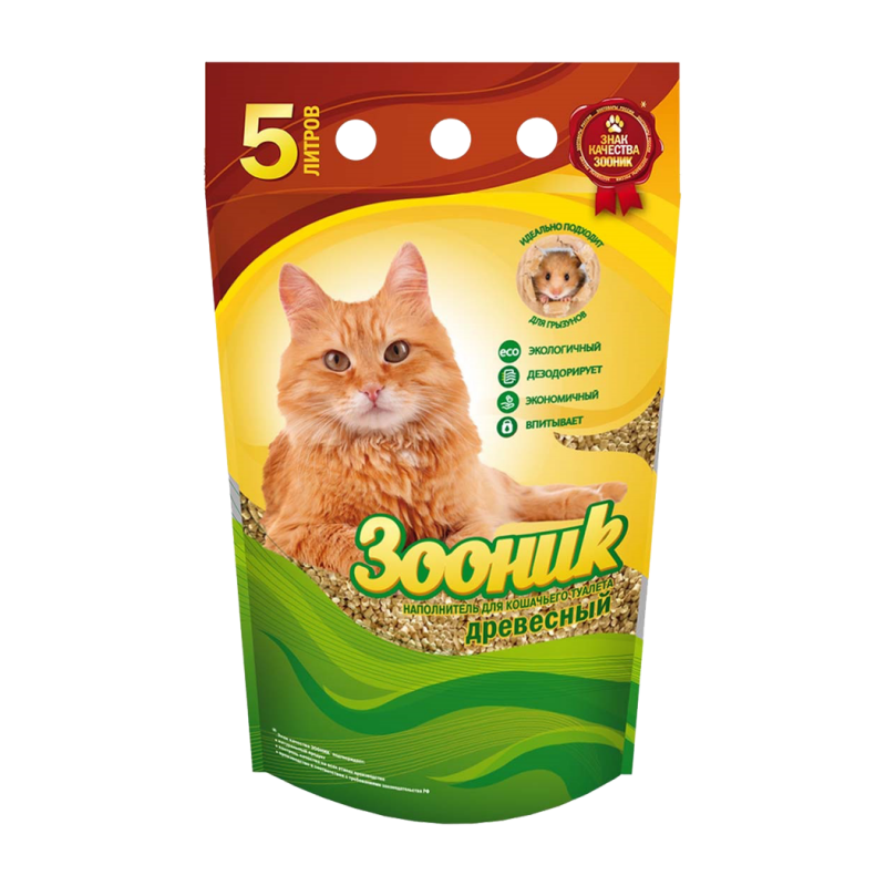Наполнитель Зооник древесный 5л*4