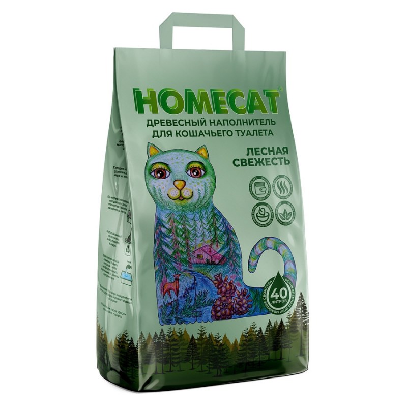 Homecat древесный наполнитель