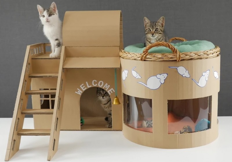 Дом для котенка из коробки