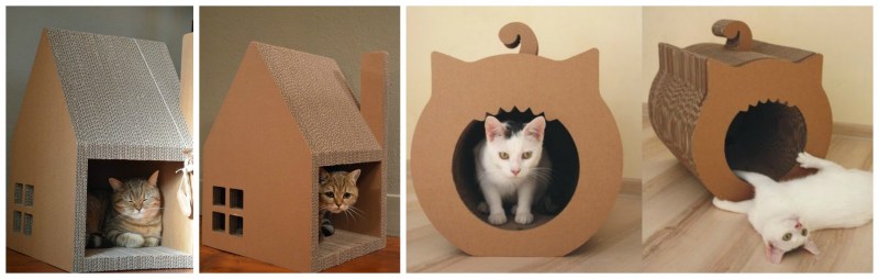 Домики для котов из гофрокартона