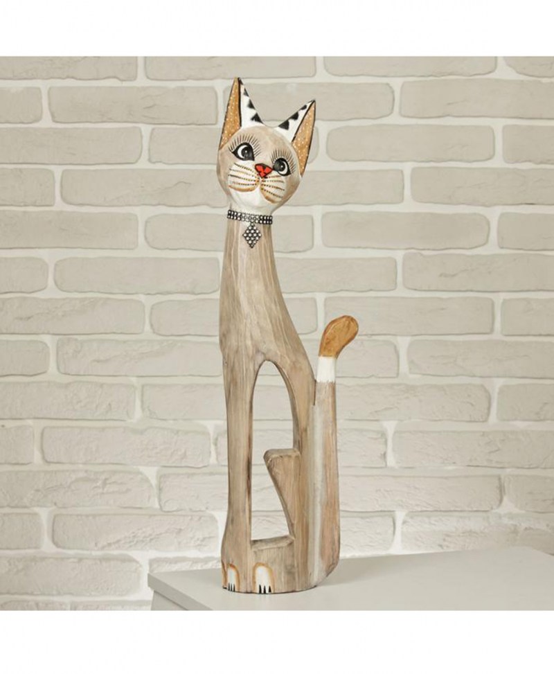 Кошки из дерева для интерьера
