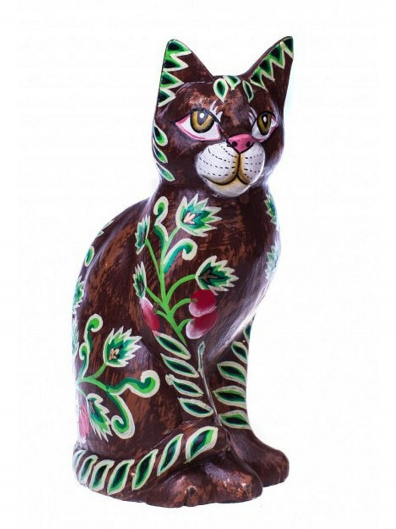 Кошки из дерева для интерьера