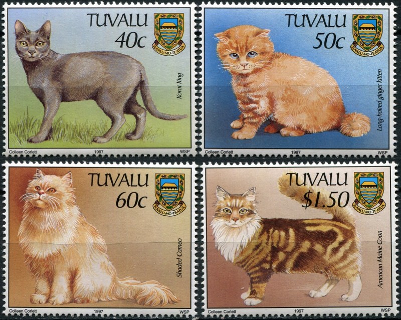 День кошек в мире марок штамп