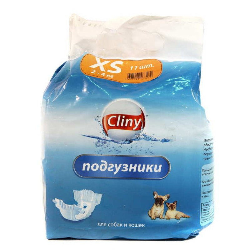 Подгузники Cliny д/собак 2-4 кг XS 11 шт к201