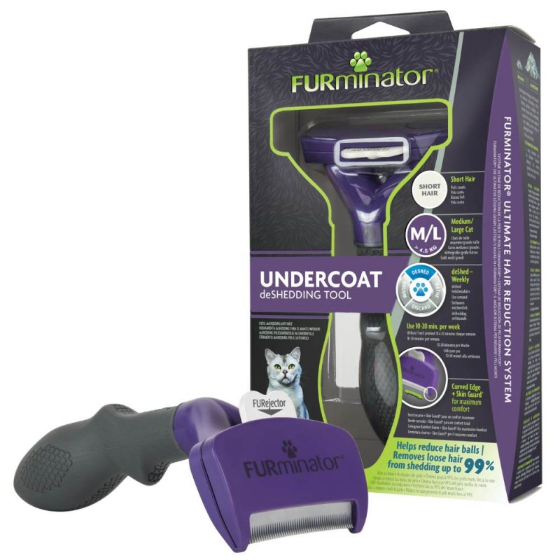 Фурминатор FURMINATOR M/L для больших кошек c короткой шерстью 7см