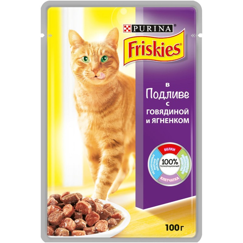 Корм для кошек friskies с говядиной 100 г