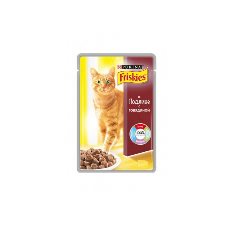 Корм для кошек friskies с говядиной 85 г