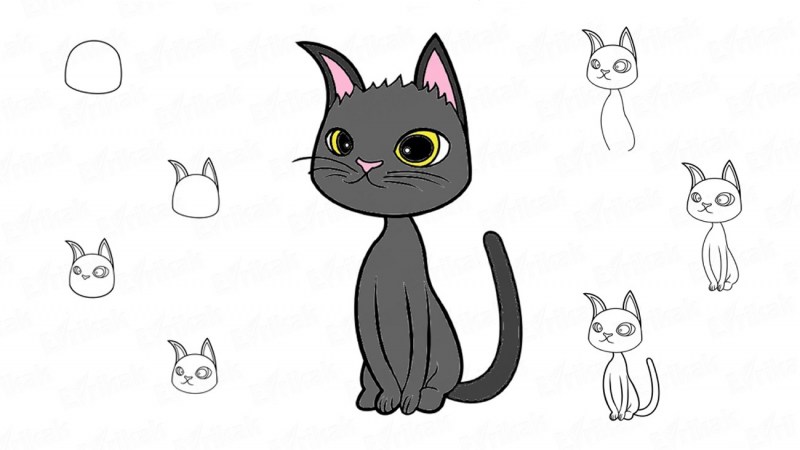Котик рисунок