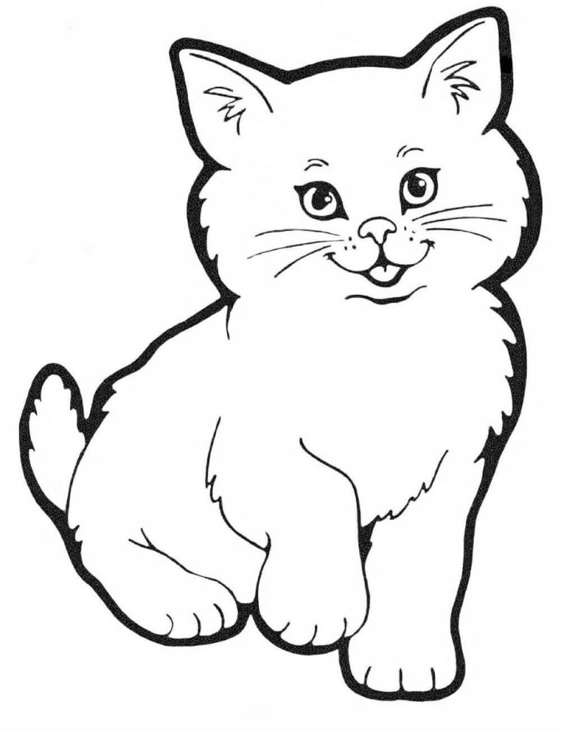 Кошка раскраска для детей