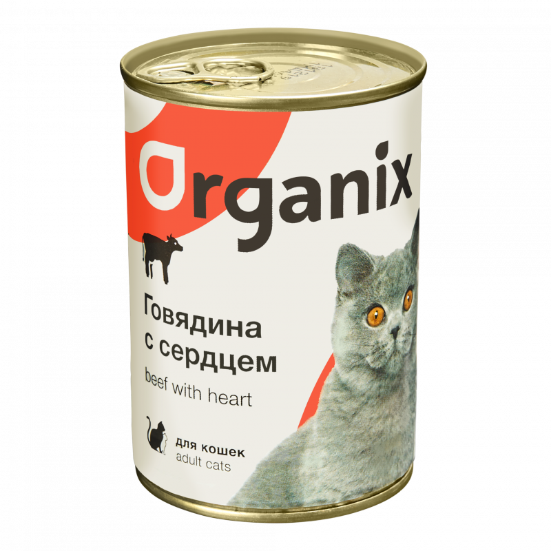 Корм для кошек Organix с говядиной 410 г