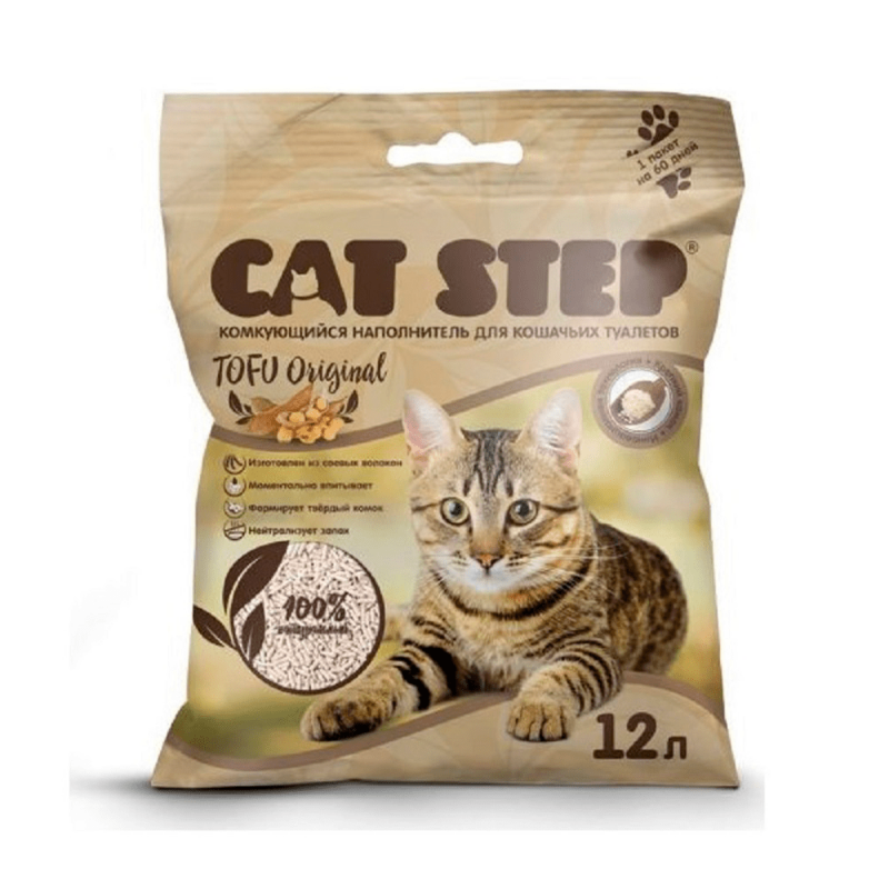 Комкующийся наполнитель Cat Step Tofu Green Tea растительный 12 л