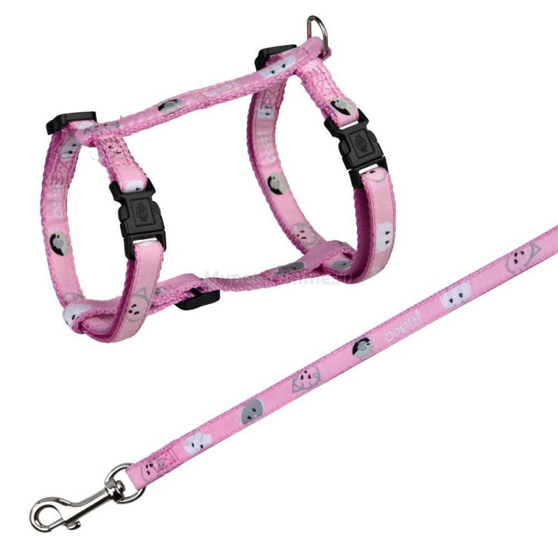 Шлейка с поводком для кошки Trixie Mimi, 25-45 см,10 мм, 1,20 м