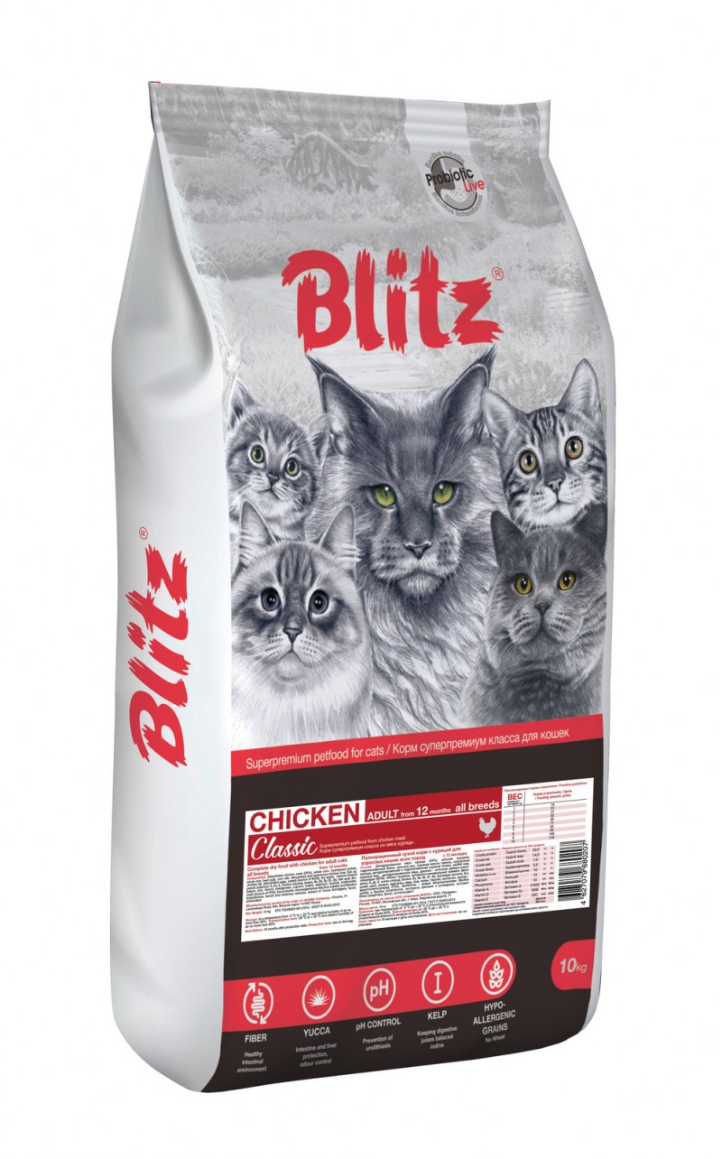 Корм для кошек Blitz (10 кг) Adult Cat Sterilised Dry