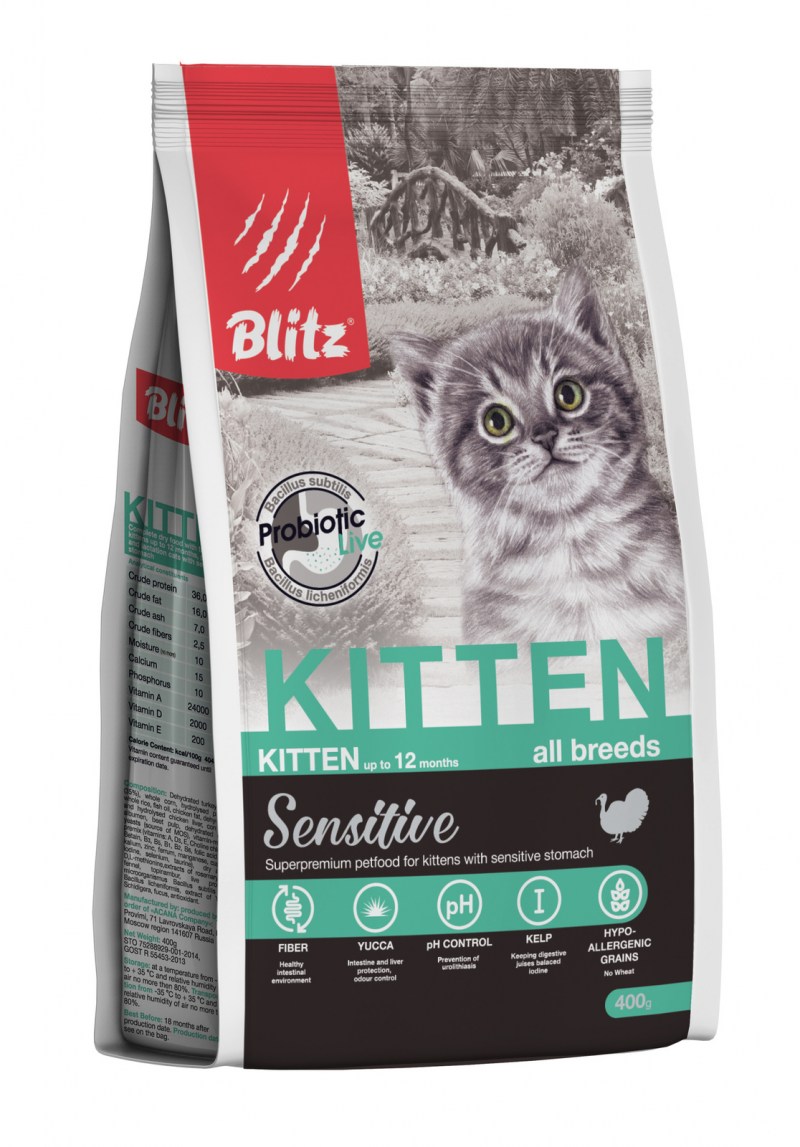 Корм для кошек Blitz (10 кг) Adult Cat Sterilised Dry