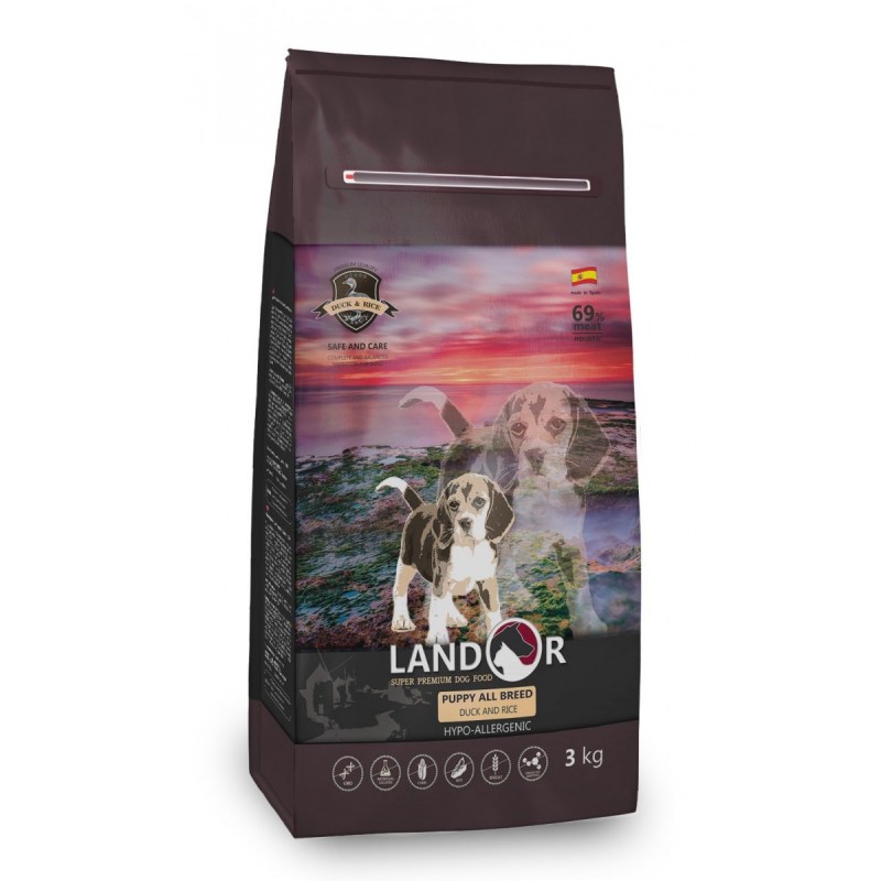 Корм для собак Landor (15 кг) Puppy с уткой и рисом для щенков любой породы