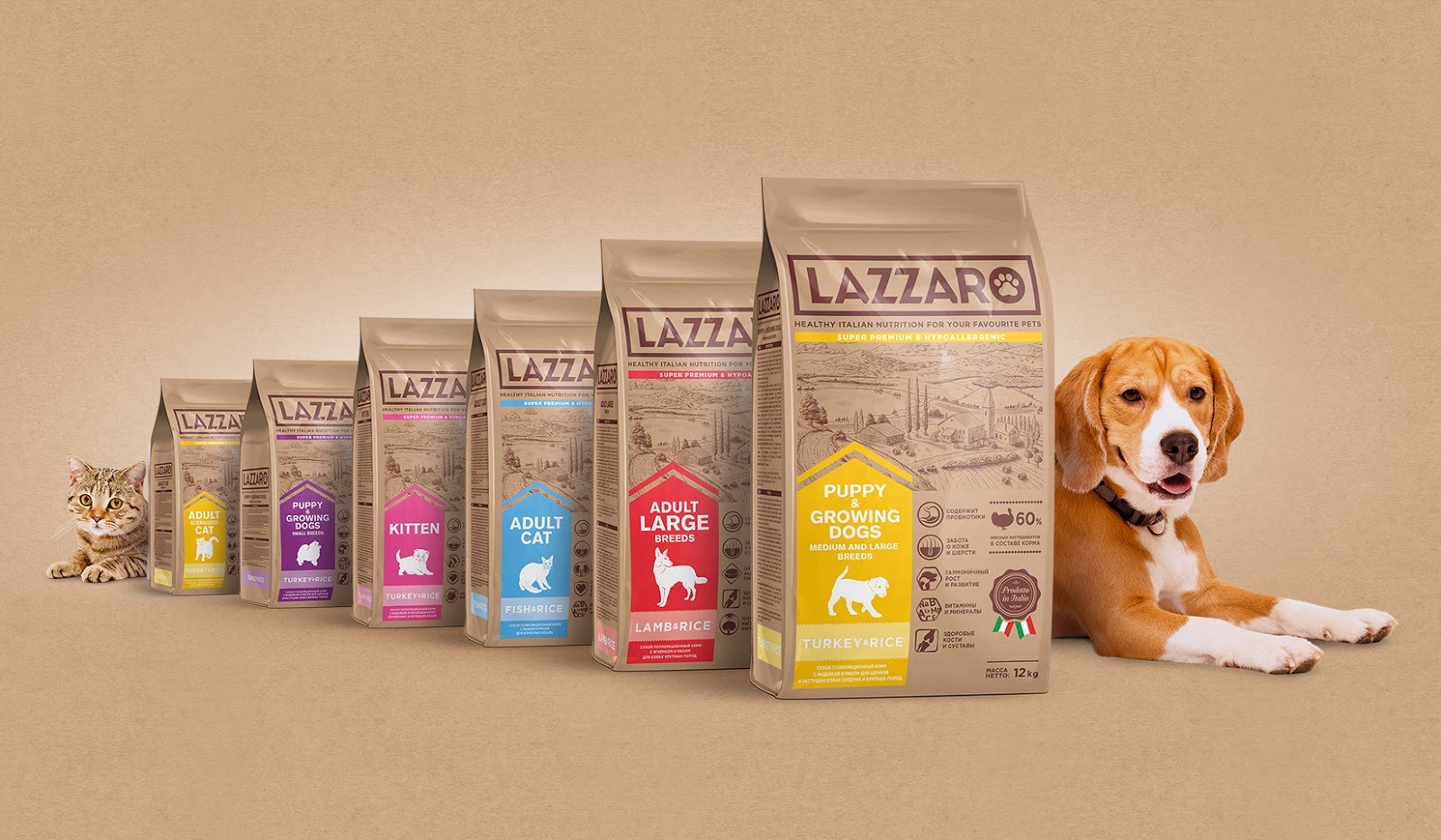 Какой самый хороший корм. Lazzaro корм для собак. Корм для животных упаковка. Корма для кошек и собак. Итальянские корма для собак.