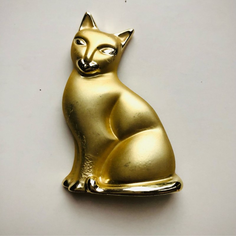 Винтажная брошь "кошка