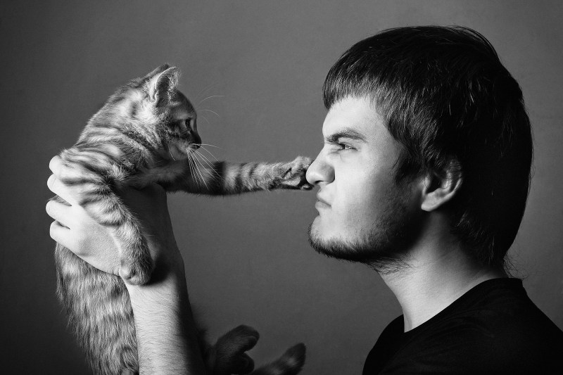 Мужчина с котом